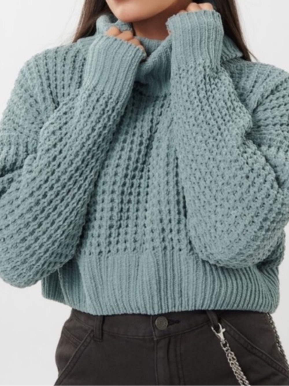 Garage Chenille Turtleneck cropped sweater S